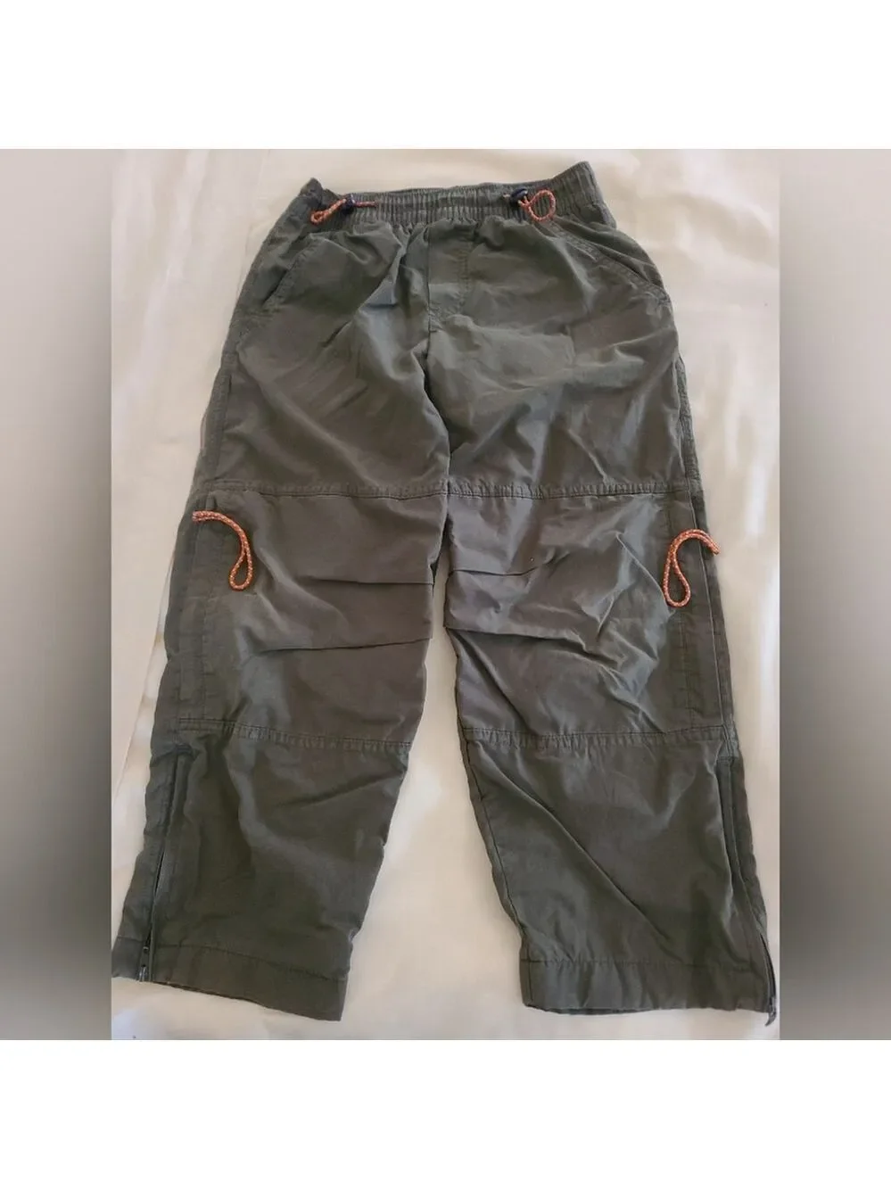 OshKosh Boys Lined Cargo Pants Khaki 6 Water-Resistant Boot Zipper